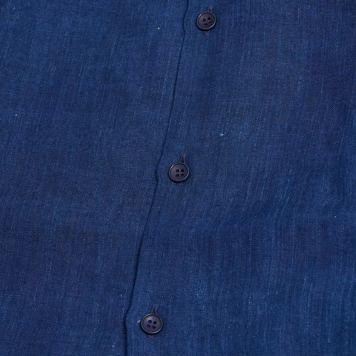11.11 / eleven eleven Camp Collar Indigo Linen Shirt