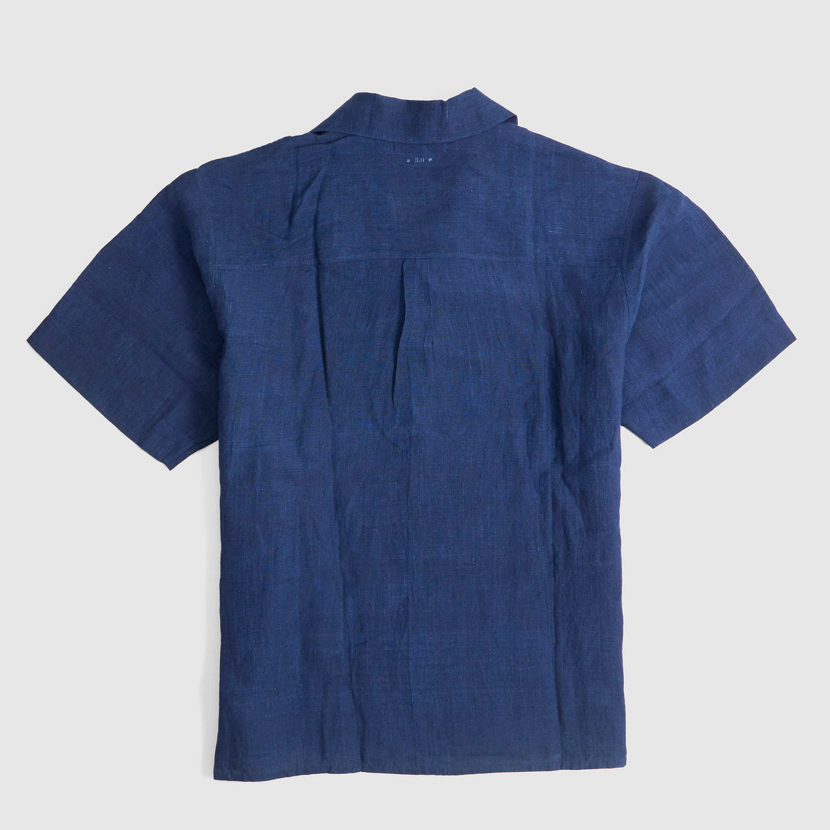 11.11 / eleven eleven Camp Collar Indigo Linen Shirt