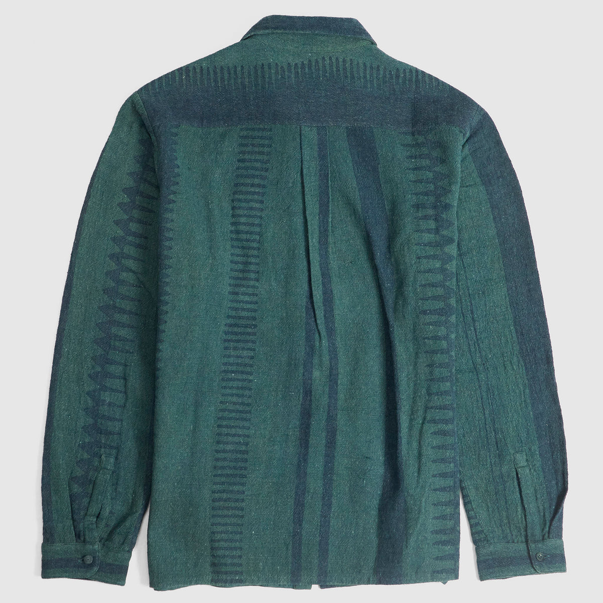 11.11 / eleven eleven Handwoven Green Lovers Pattern Long Sleeve Shirt
