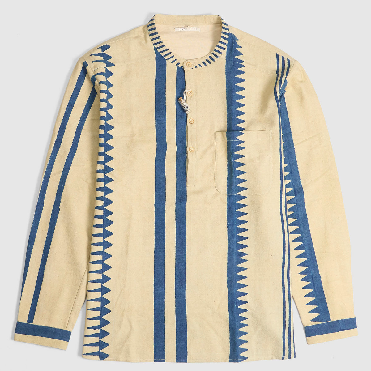 11.11 / eleven eleven Quarter Button Natural Dyed Shirt