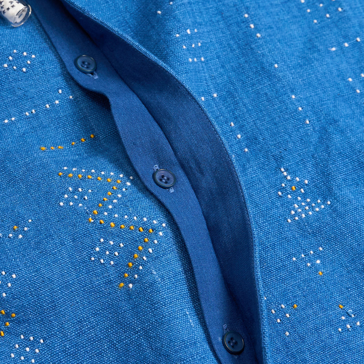 11.11 / eleven eleven Tangaliya Weave Indigo Shirt