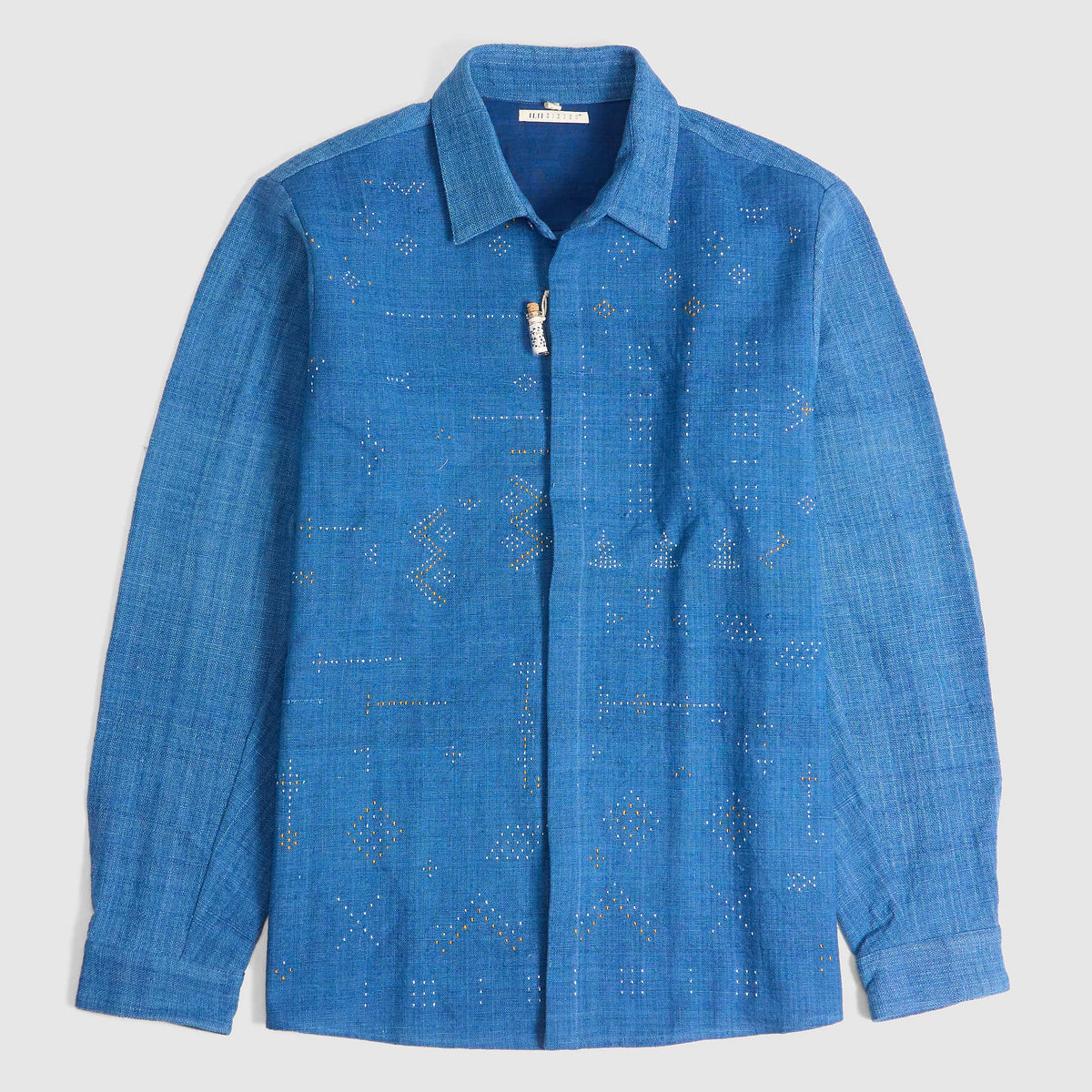 11.11 / eleven eleven Tangaliya Weave Indigo Shirt