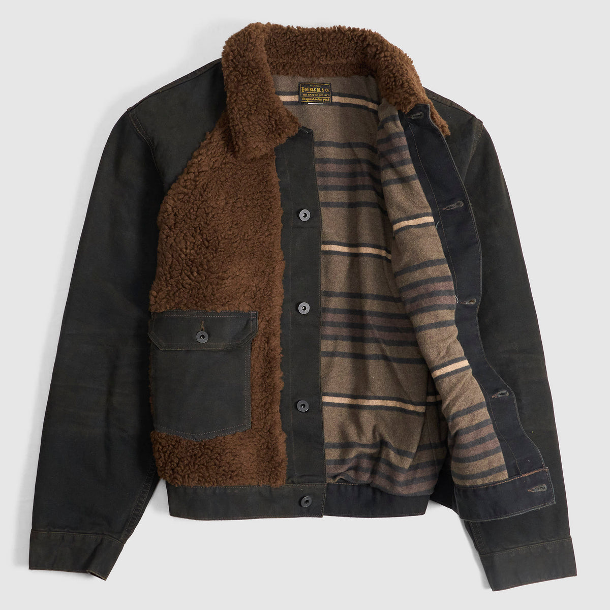 Double RL Midnight Canvas Grizzly Moto Jacket