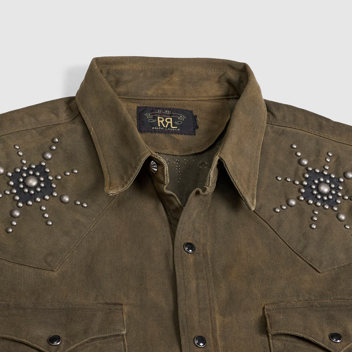Double RL Western Studded Timeworn Overshirt Jacket