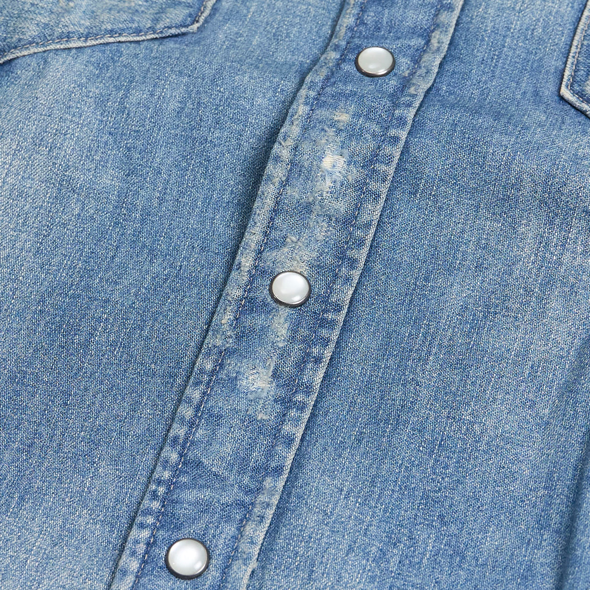 Double RL Distressed Western Denim Shirt