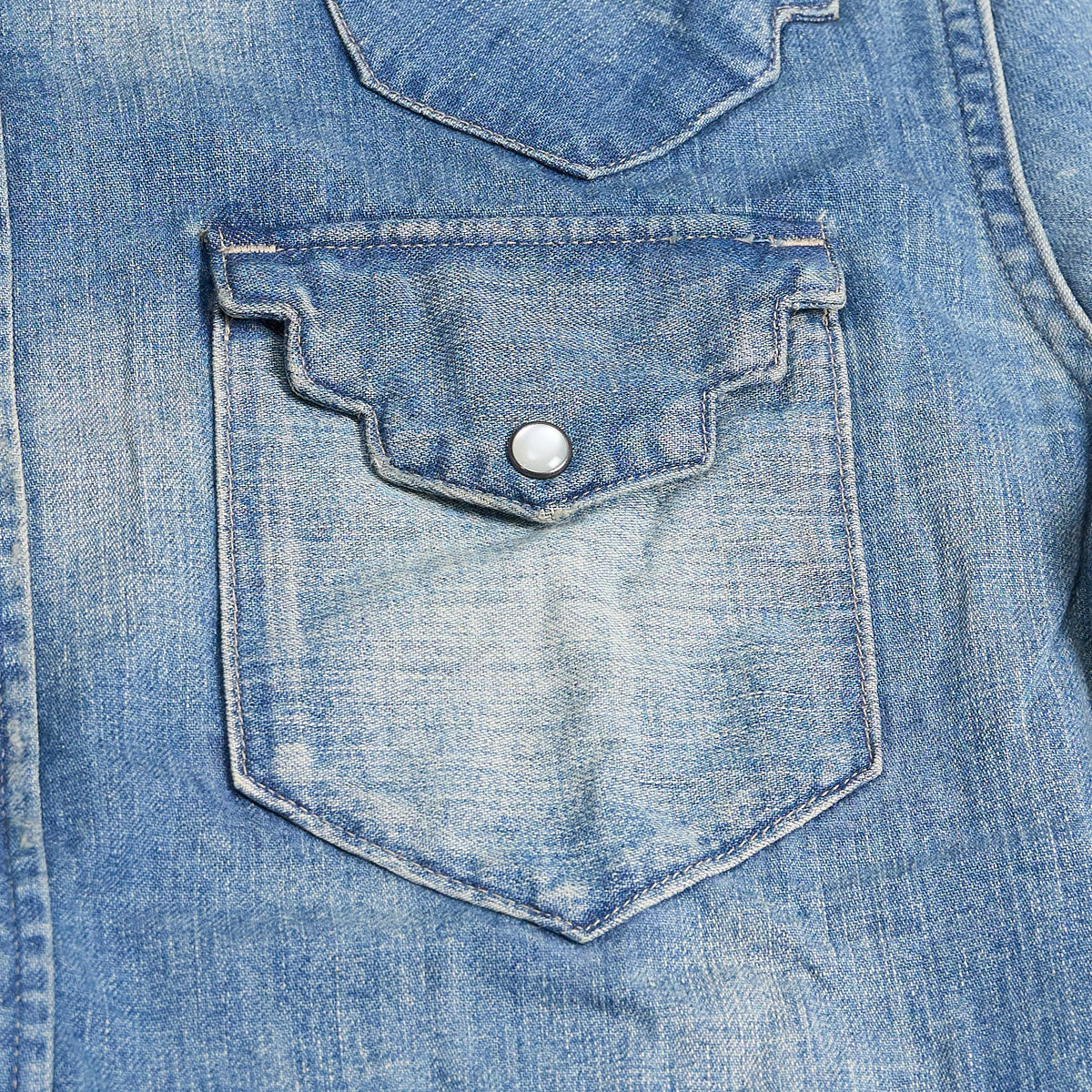 Double RL Distressed Western Denim Shirt