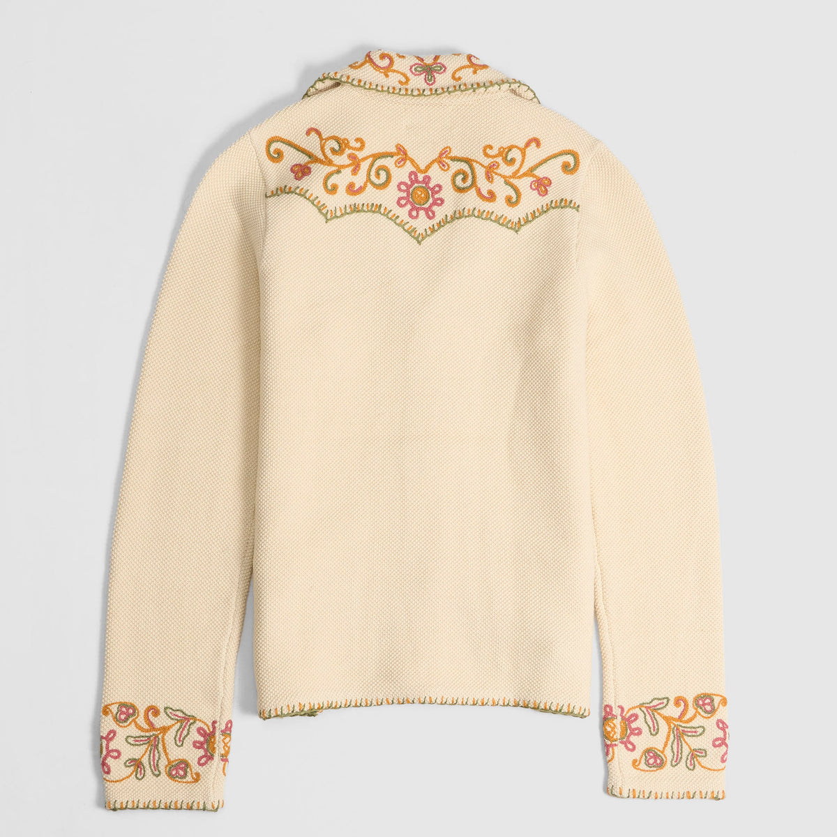 Double RL Ladies Hand Embroidered Flowers Cardigan