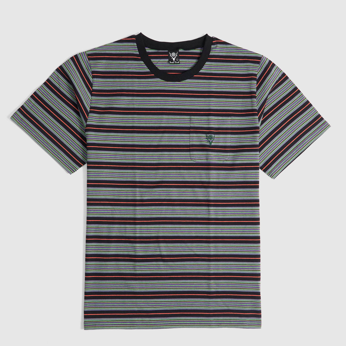 South2 West8 Crew Neck Striped Pocket T-Shirt