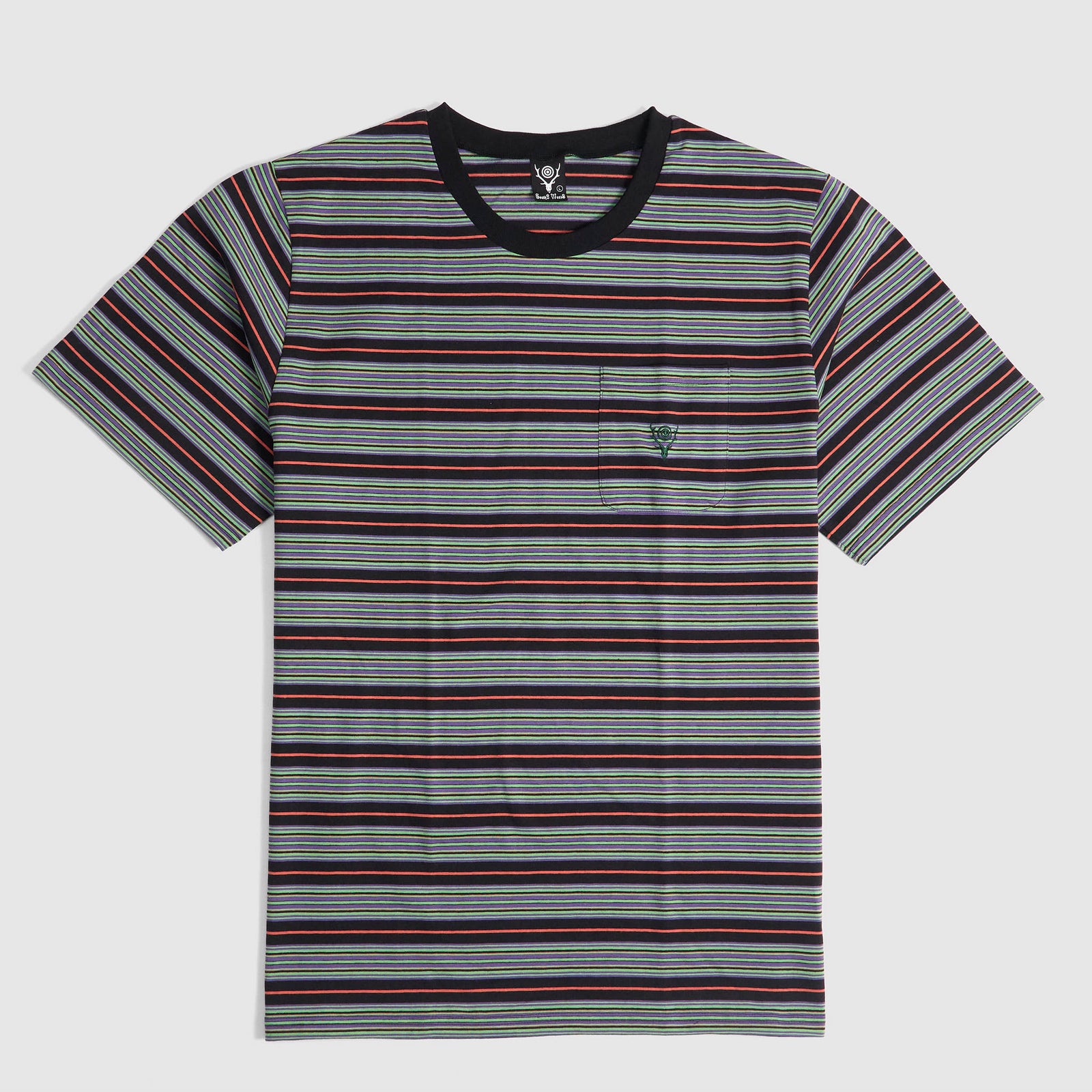 South2 West8 Crew Neck Striped Pocket T-Shirt