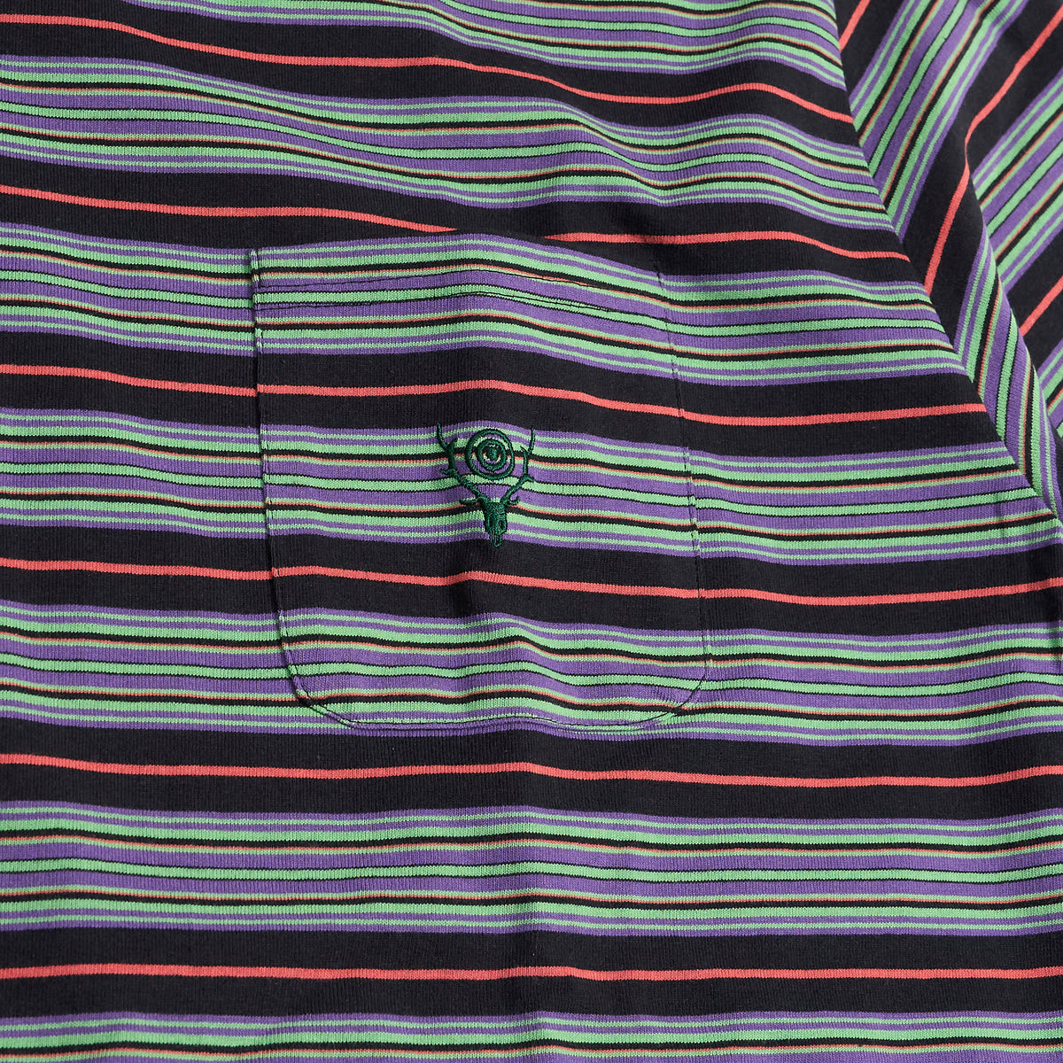 South2 West8 Crew Neck Striped Pocket T-Shirt