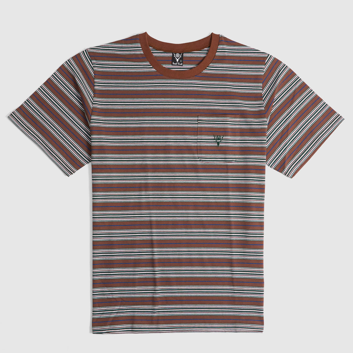 South2 West8 Crew Neck Striped Pocket T-Shirt