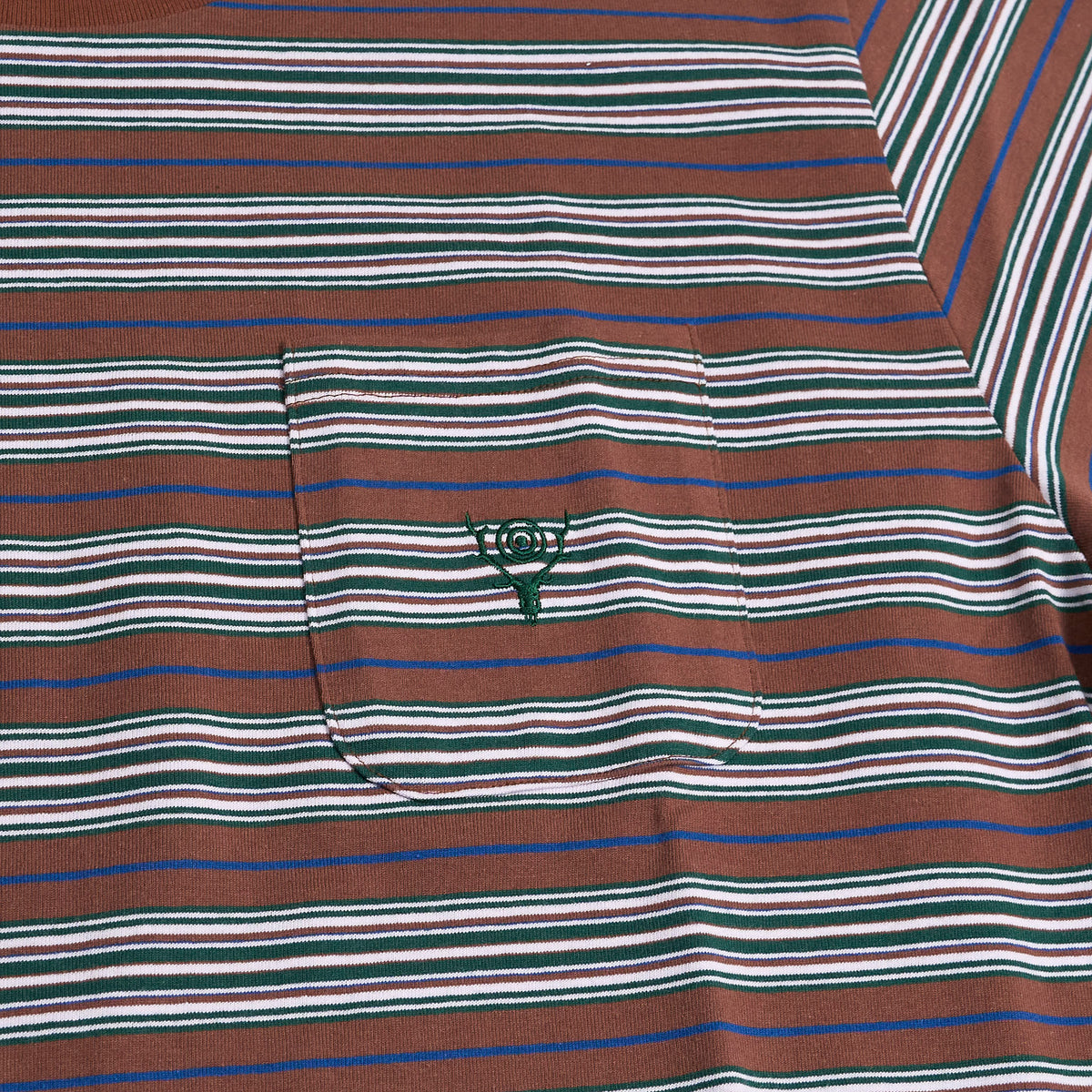 South2 West8 Crew Neck Striped Pocket T-Shirt