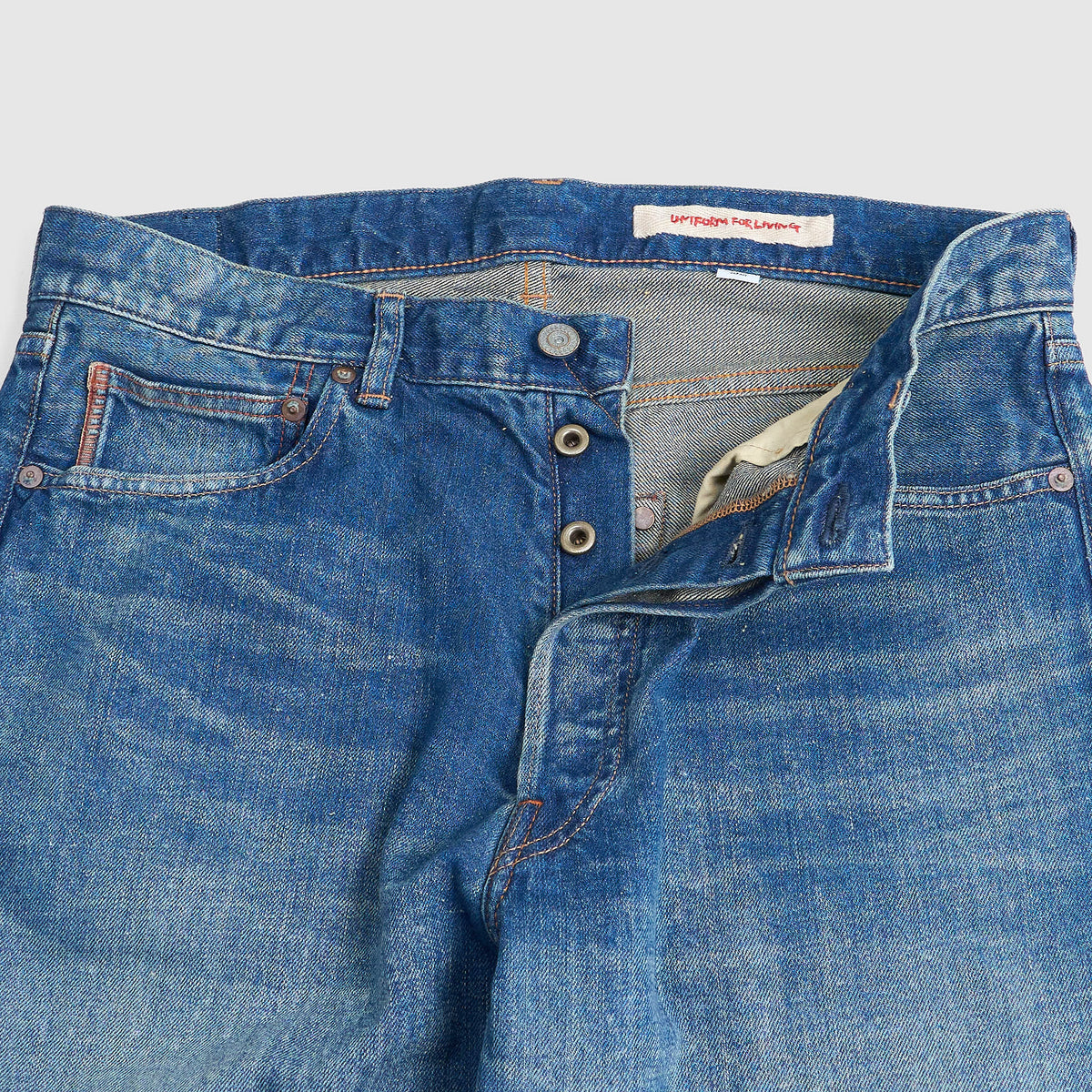 Cottle C.T.L. Washed Cotton-Linen Bengara Straight Denim Jeans