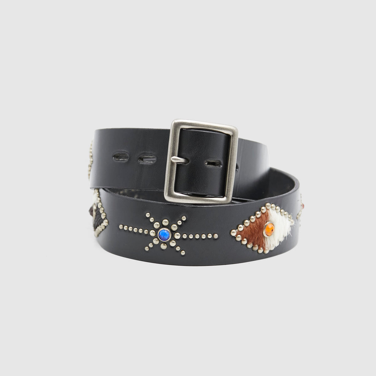 HTC Multicolor Hair And Studs Leather Belt