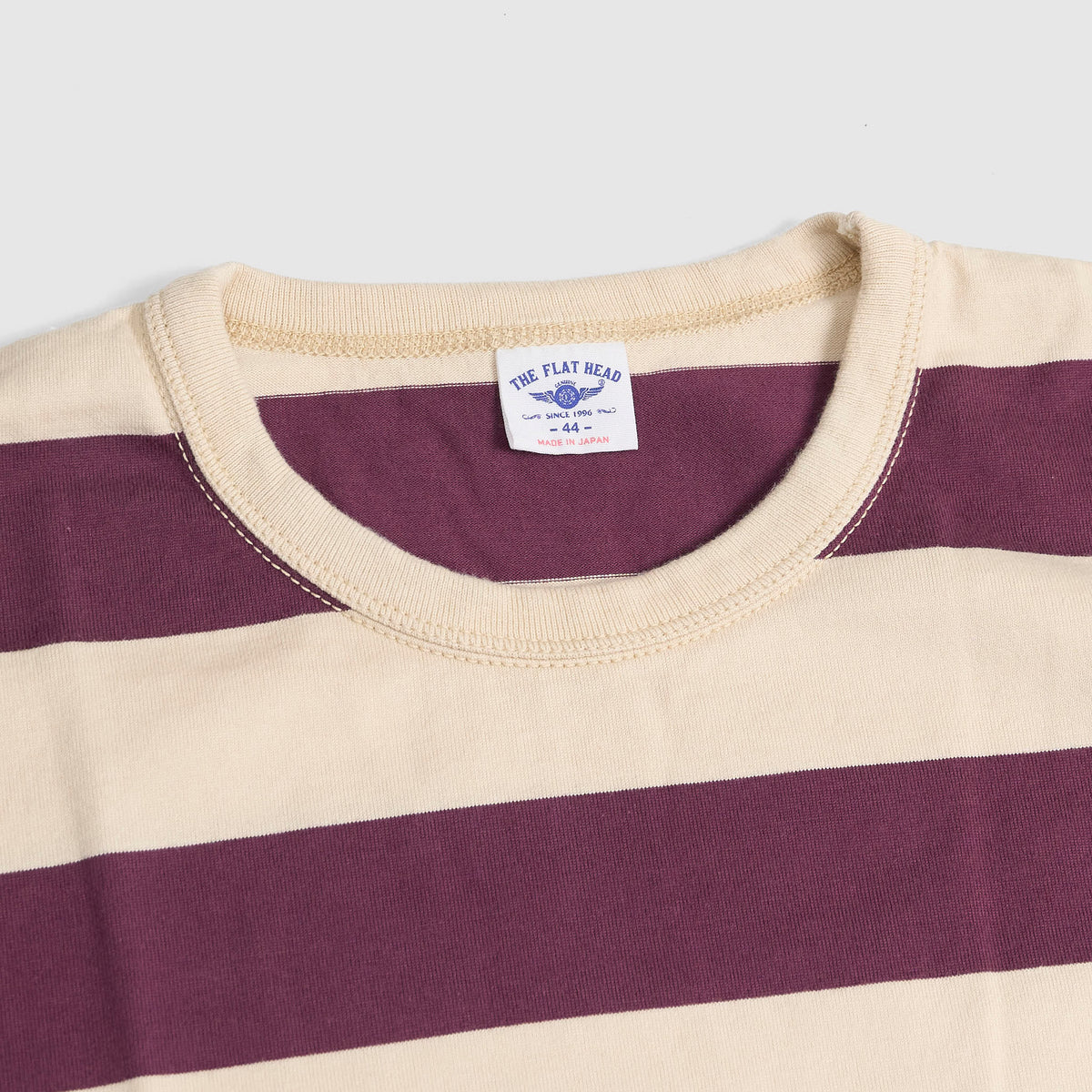 The Flat Head 50 Stripe Crew Neck Medium Weight T-Shirt