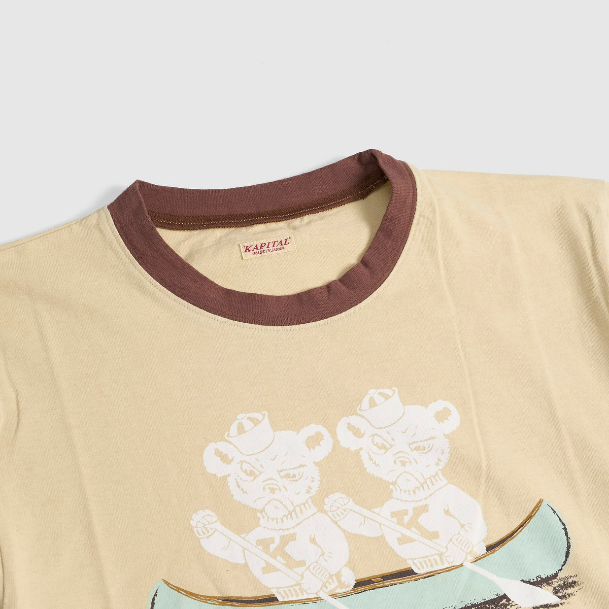 Kapital Ringer "K" Bear Crew Neck T-Shirt