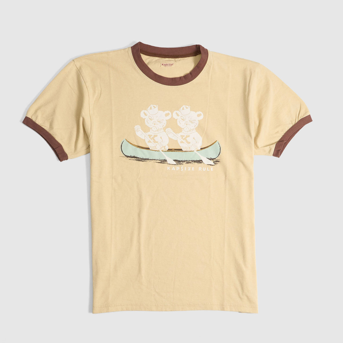 Kapital Ringer "K" Bear Crew Neck T-Shirt