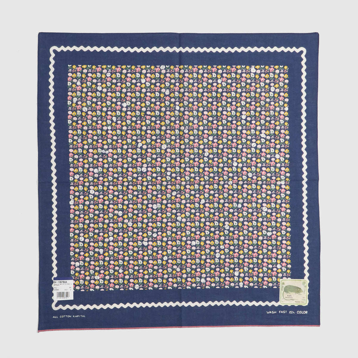 Kapital Skull and Flower Bandana