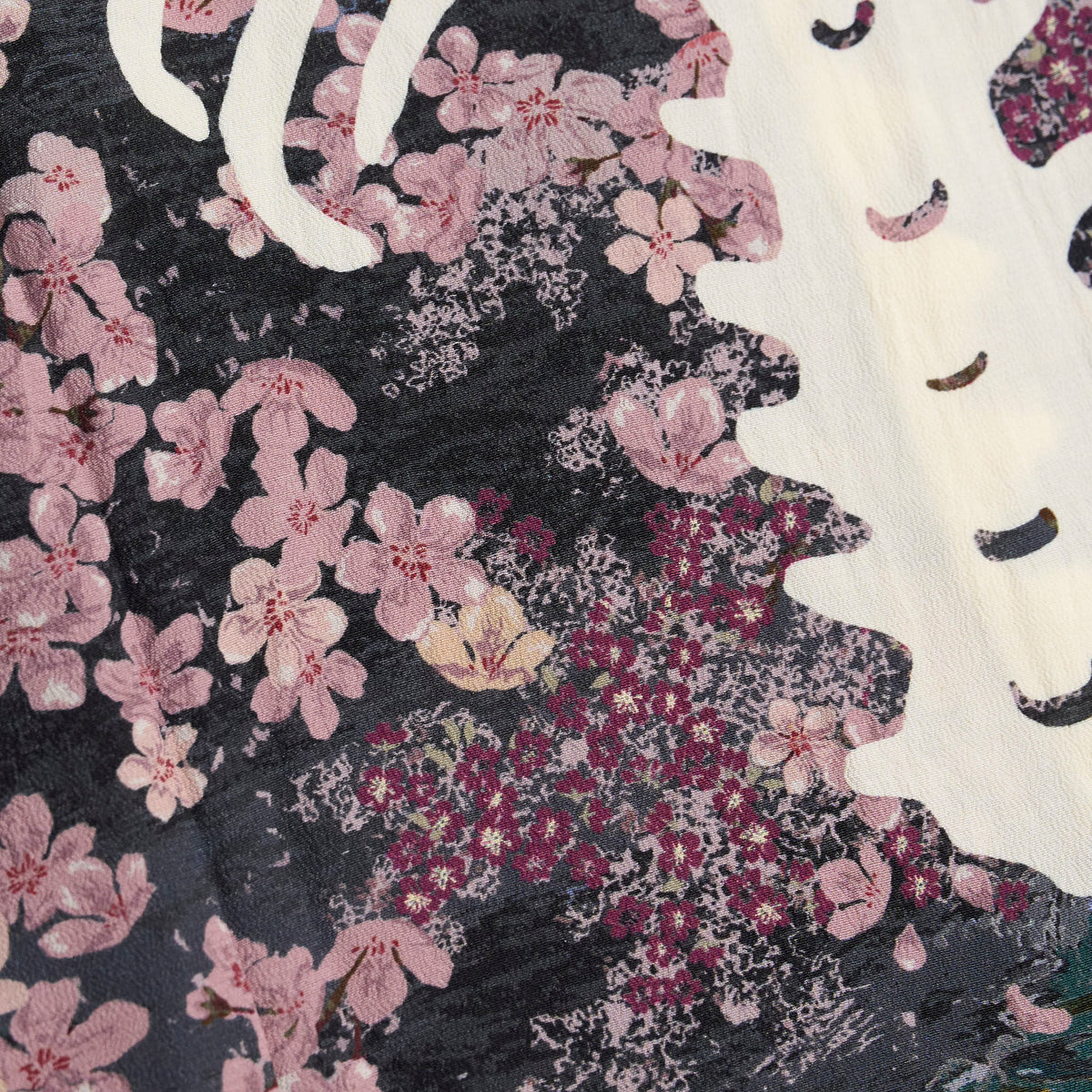 Kapital Rayon Sakura Bone Printed Hawaiian Shirt