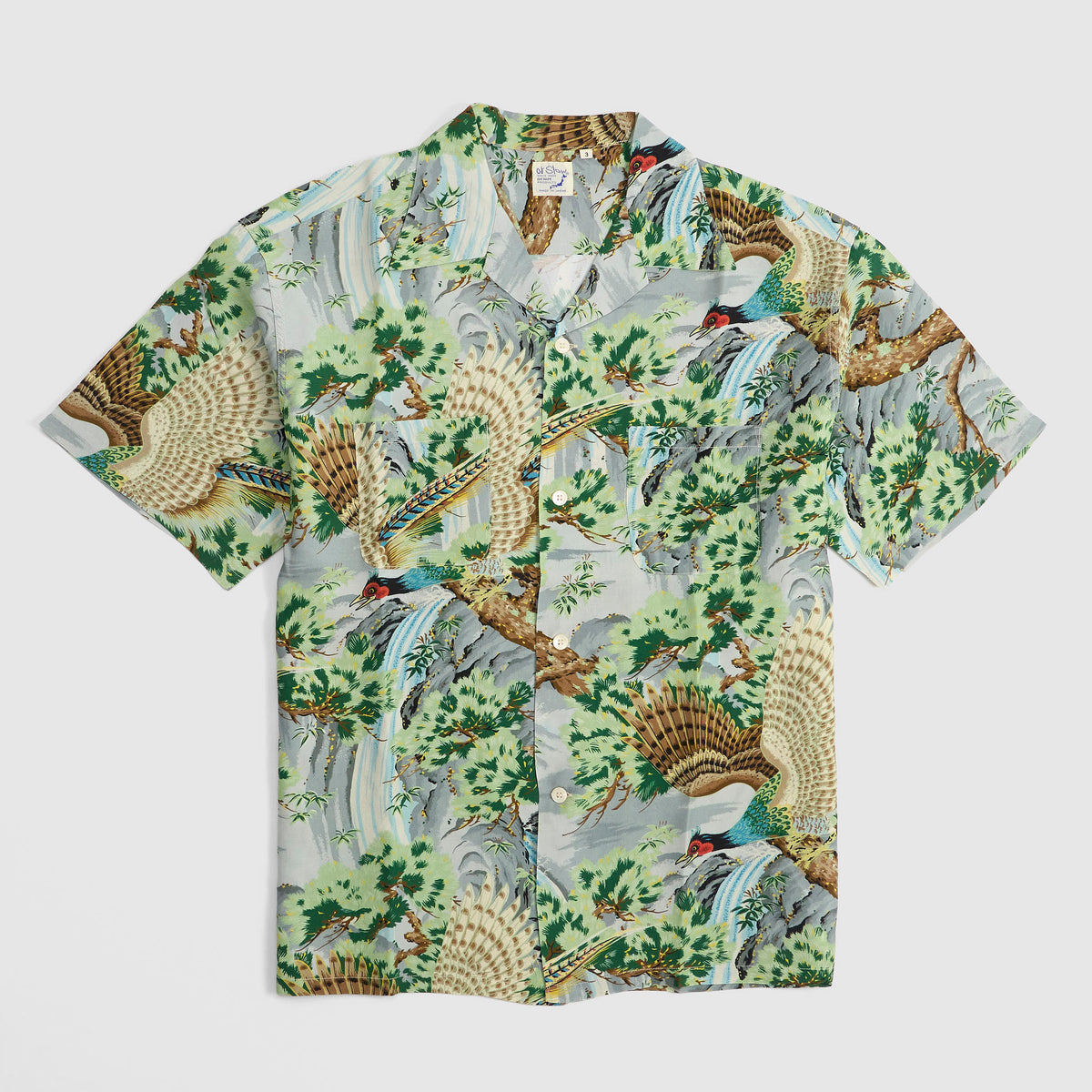 Orslow Aloha Hawaiian  'Peacock Garden' Shirt