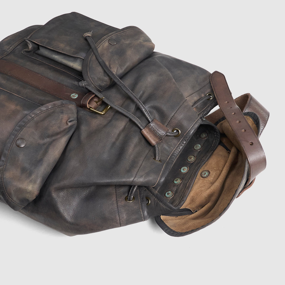 Double RL Distressed Leather Backpack