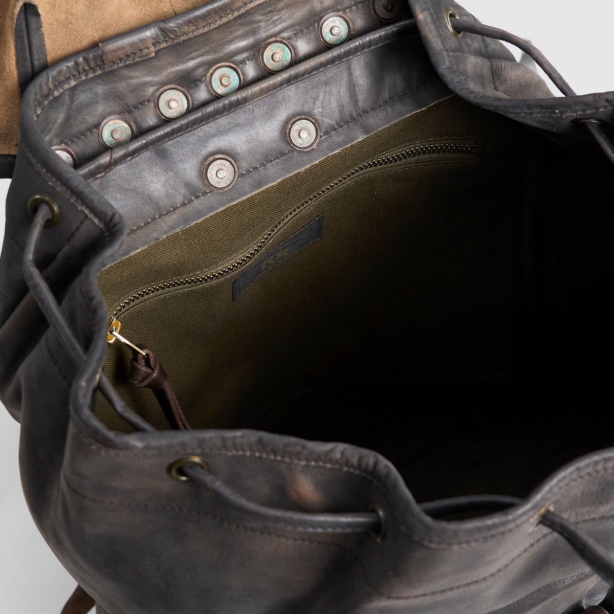 Double RL Distressed Leather Backpack
