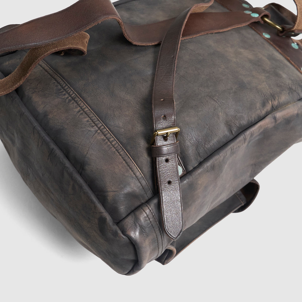 Double RL Distressed Leather Backpack