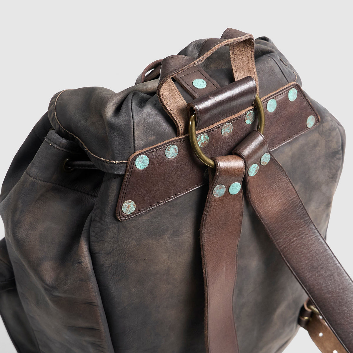 Double RL Distressed Leather Backpack