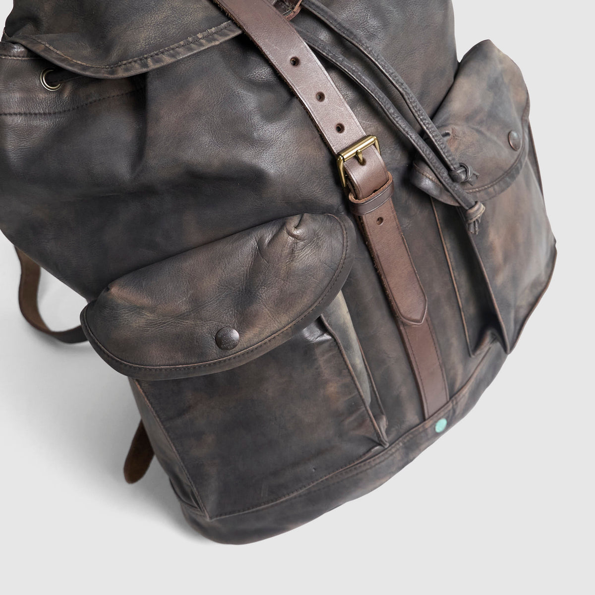 Double RL Distressed Leather Backpack
