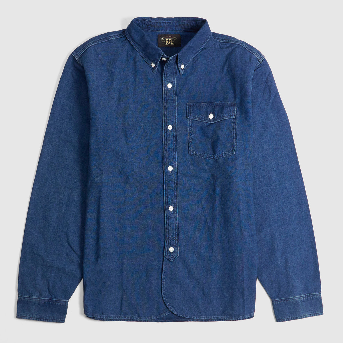 Double RL Indigo Oxford Button Down Shirt