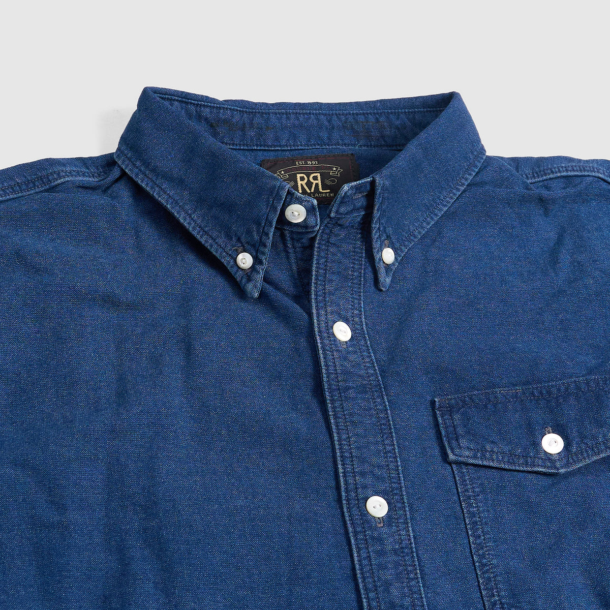 Double RL Indigo Oxford Button Down Shirt