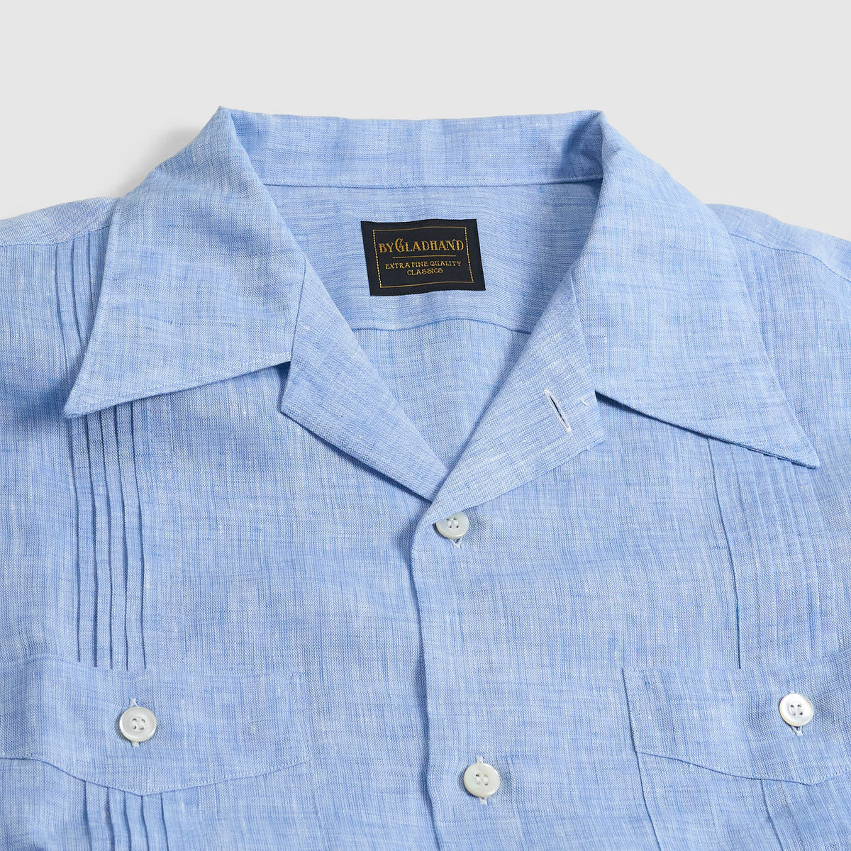 Old Crow Speed Shop by Glad Hand & Co. Guayabera Long Sleeve Linen Overshirt