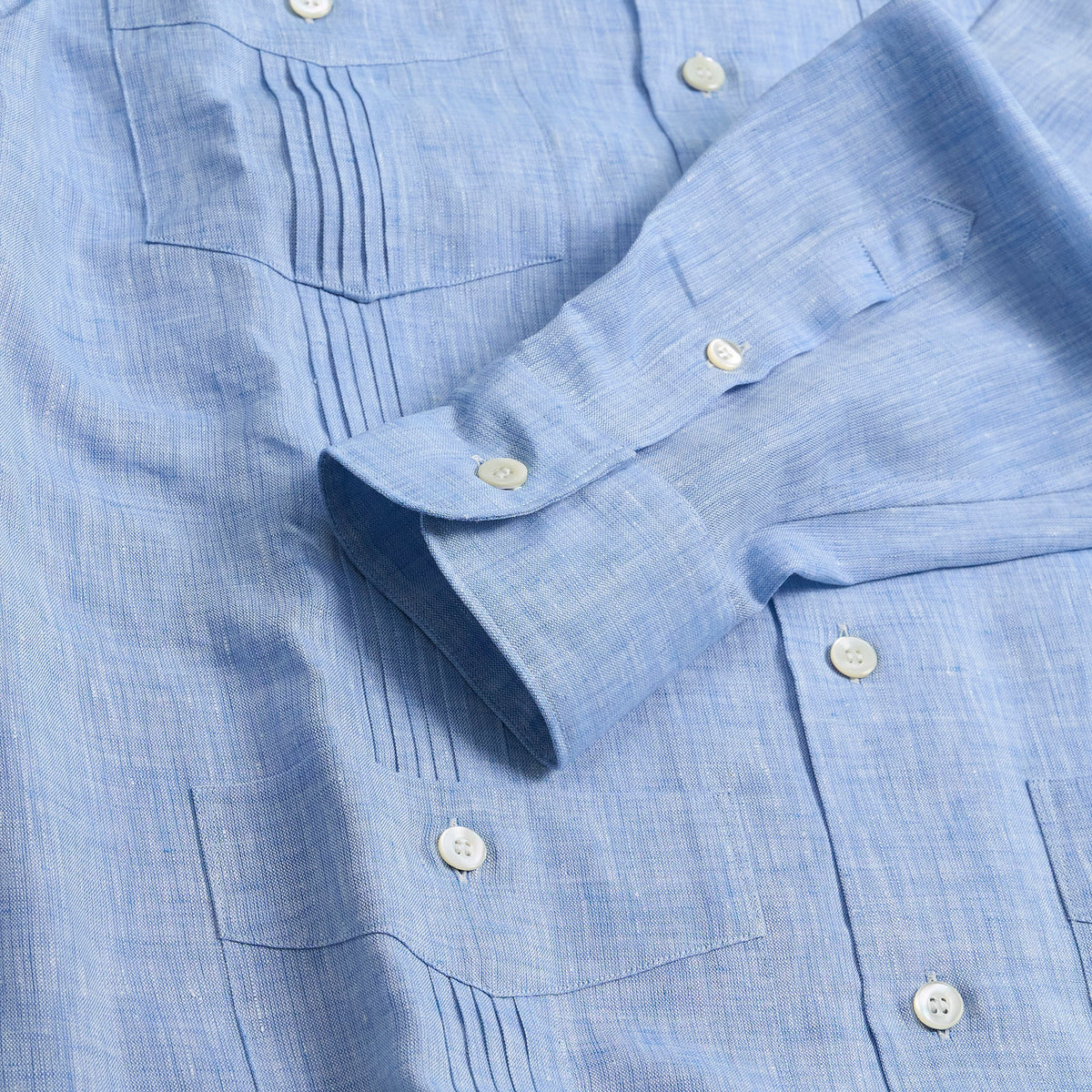 Old Crow Speed Shop by Glad Hand & Co. Guayabera Long Sleeve Linen Overshirt