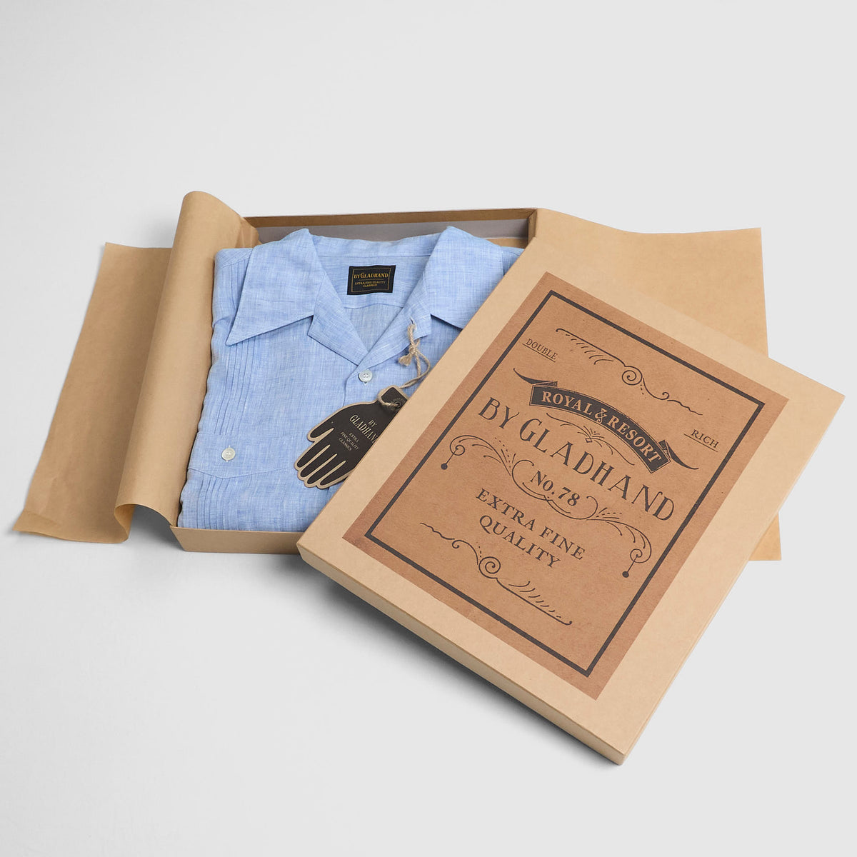 Old Crow Speed Shop by Glad Hand & Co. Guayabera Long Sleeve Linen Overshirt