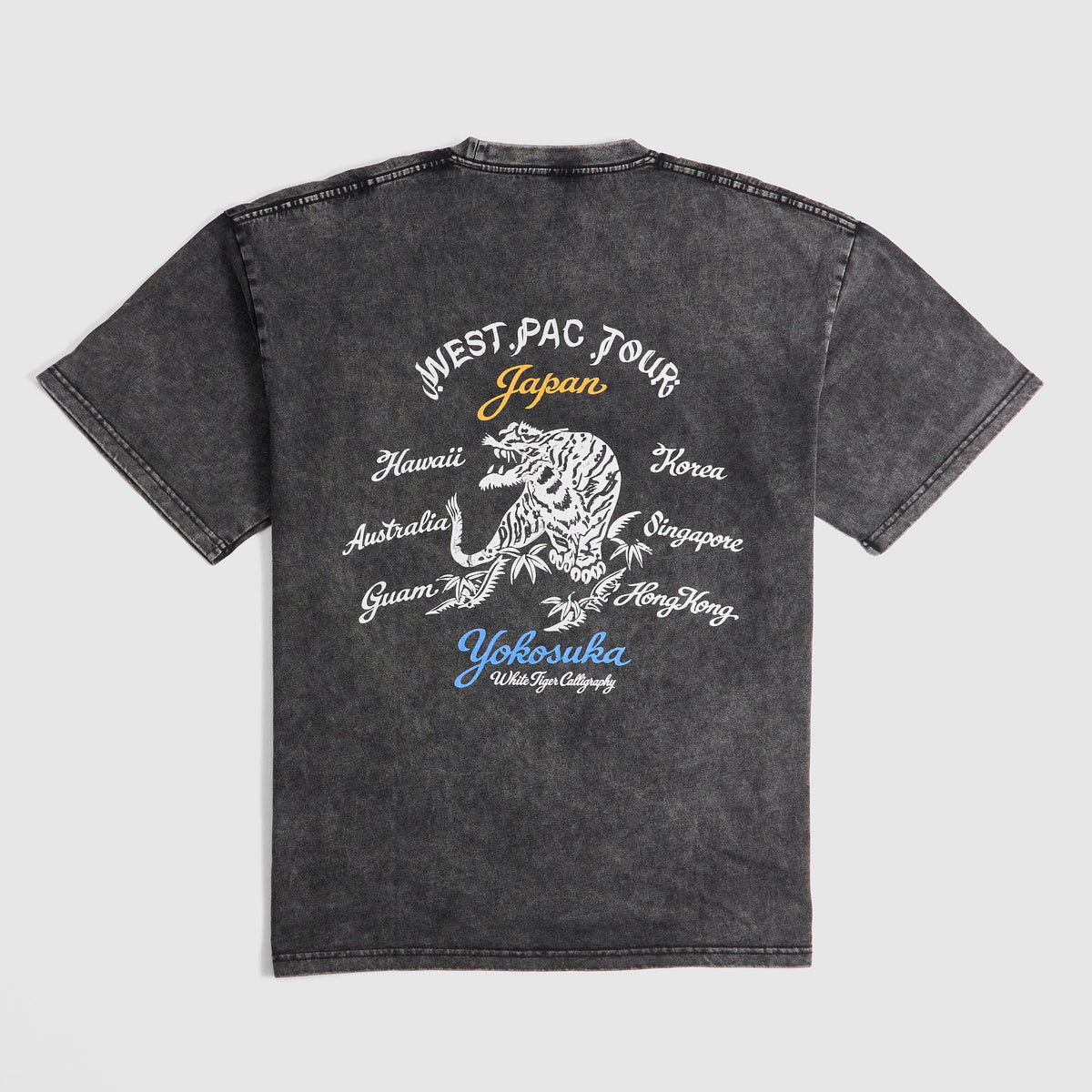 White Tiger Calligraphy West Pac Heavy Washed T-Shirt