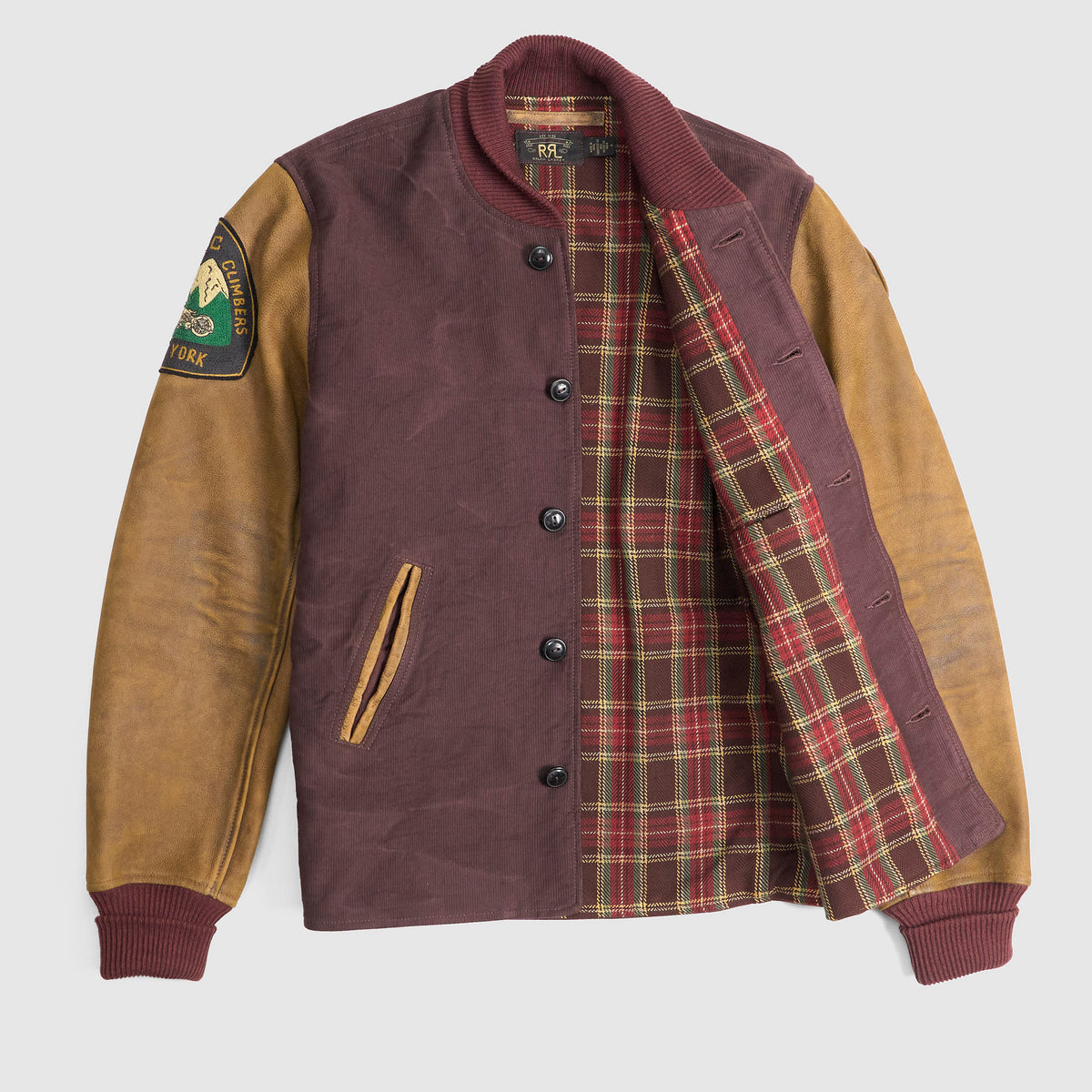 Double RL Motorcycle Hilltop Climbers Varsity Jacket