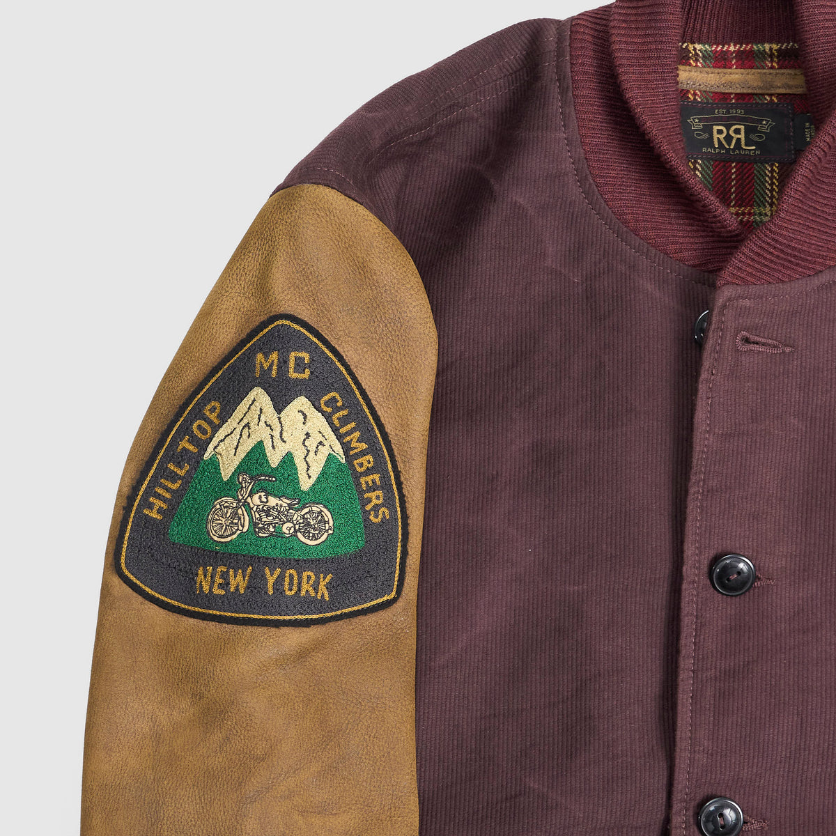 Double RL Motorcycle Hilltop Climbers Varsity Jacket