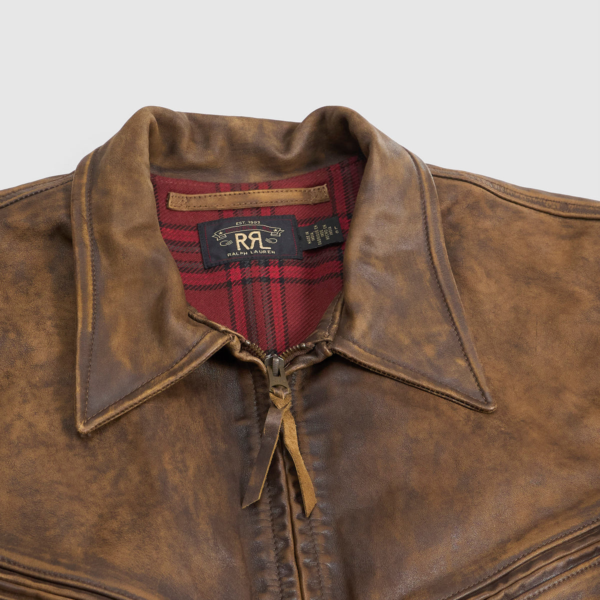 Double RL Timeworn Leather Moto Jacket