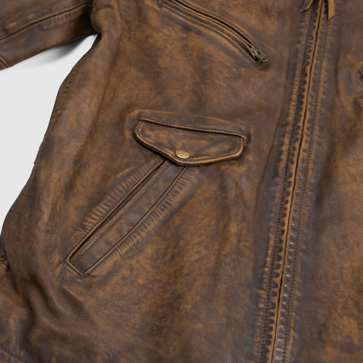 Double RL Timeworn Leather Moto Jacket