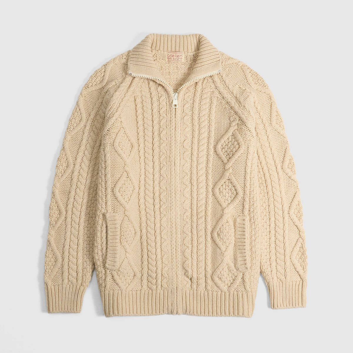 G.R.P. Full Zip Cable Knitted Cardigan Jacket