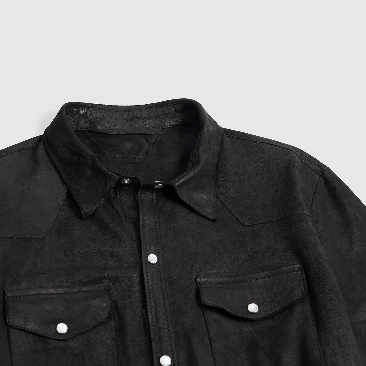 Salvatore Santoro Washed Leather Western Shirt
