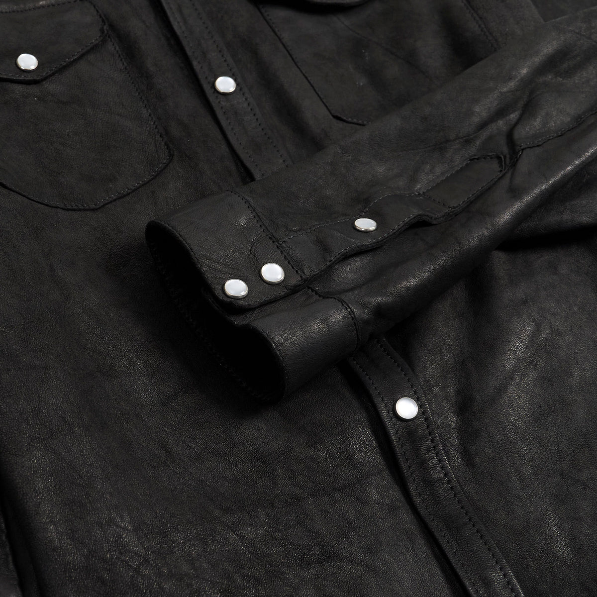 Salvatore Santoro Washed Leather Western Shirt