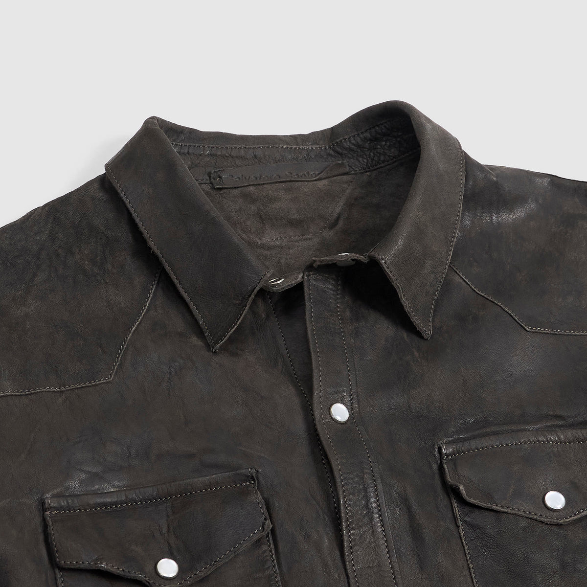 Salvatore Santoro Washed Leather Western Shirt