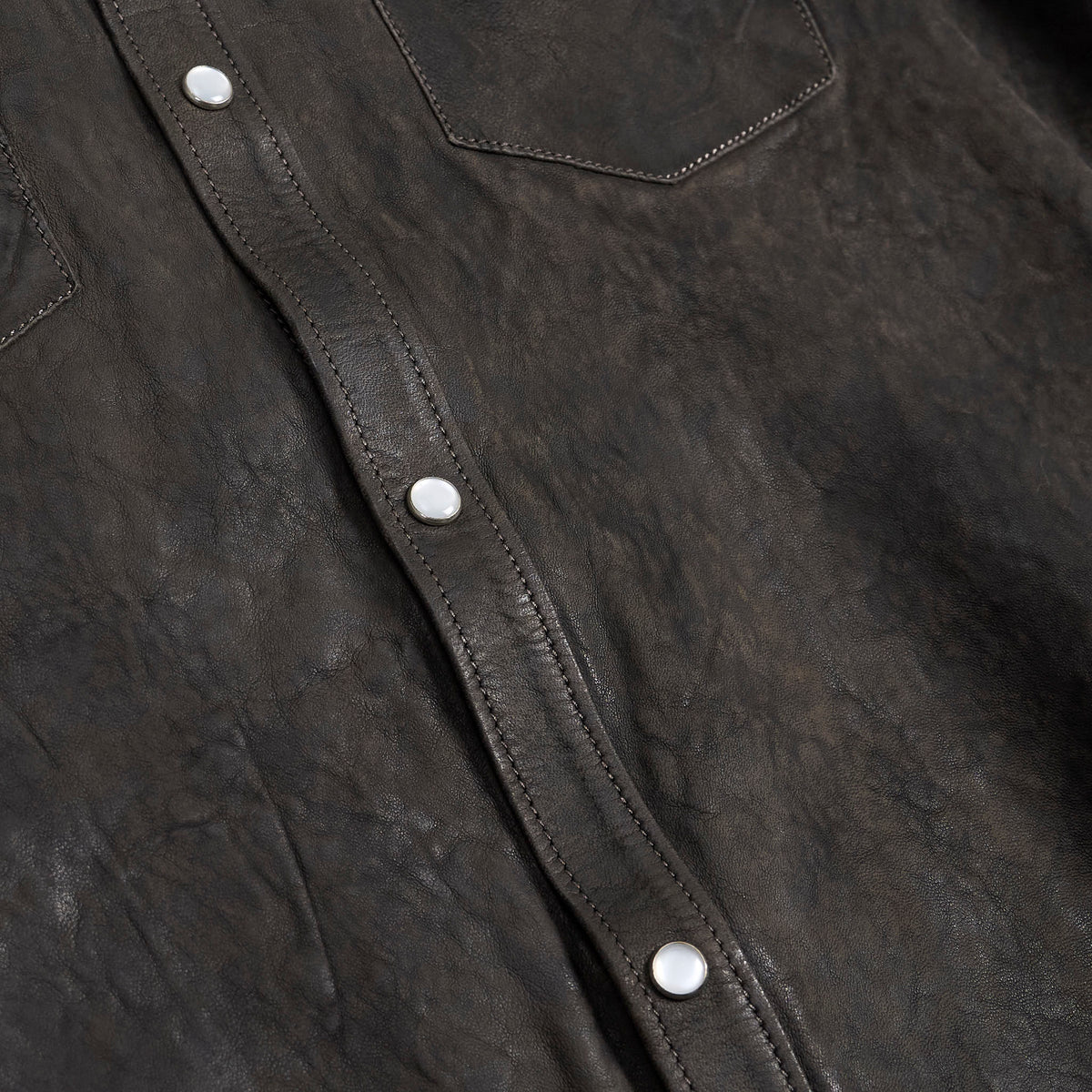 Salvatore Santoro Washed Leather Western Shirt