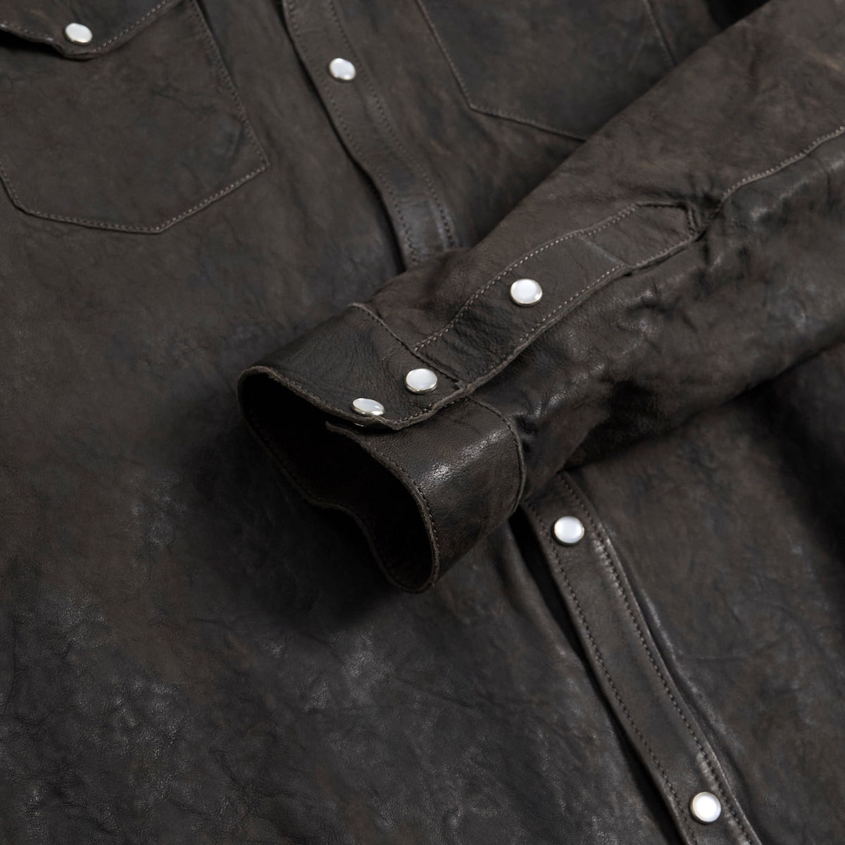 Salvatore Santoro Washed Leather Western Shirt