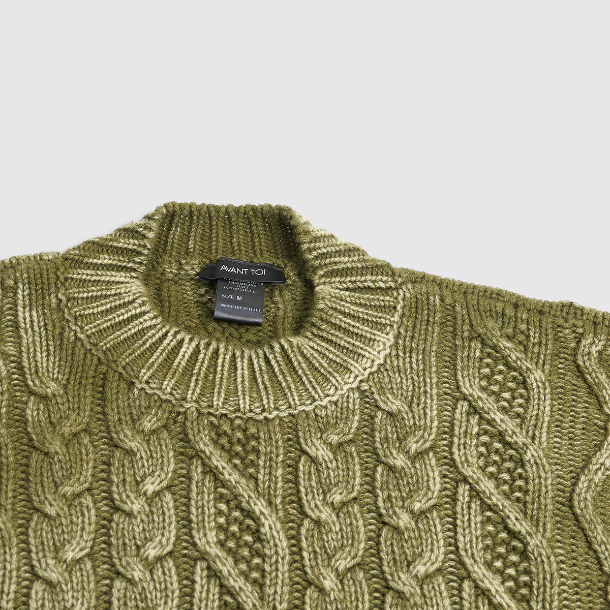Avant Toi Knitted Cable Washed Look Pullover