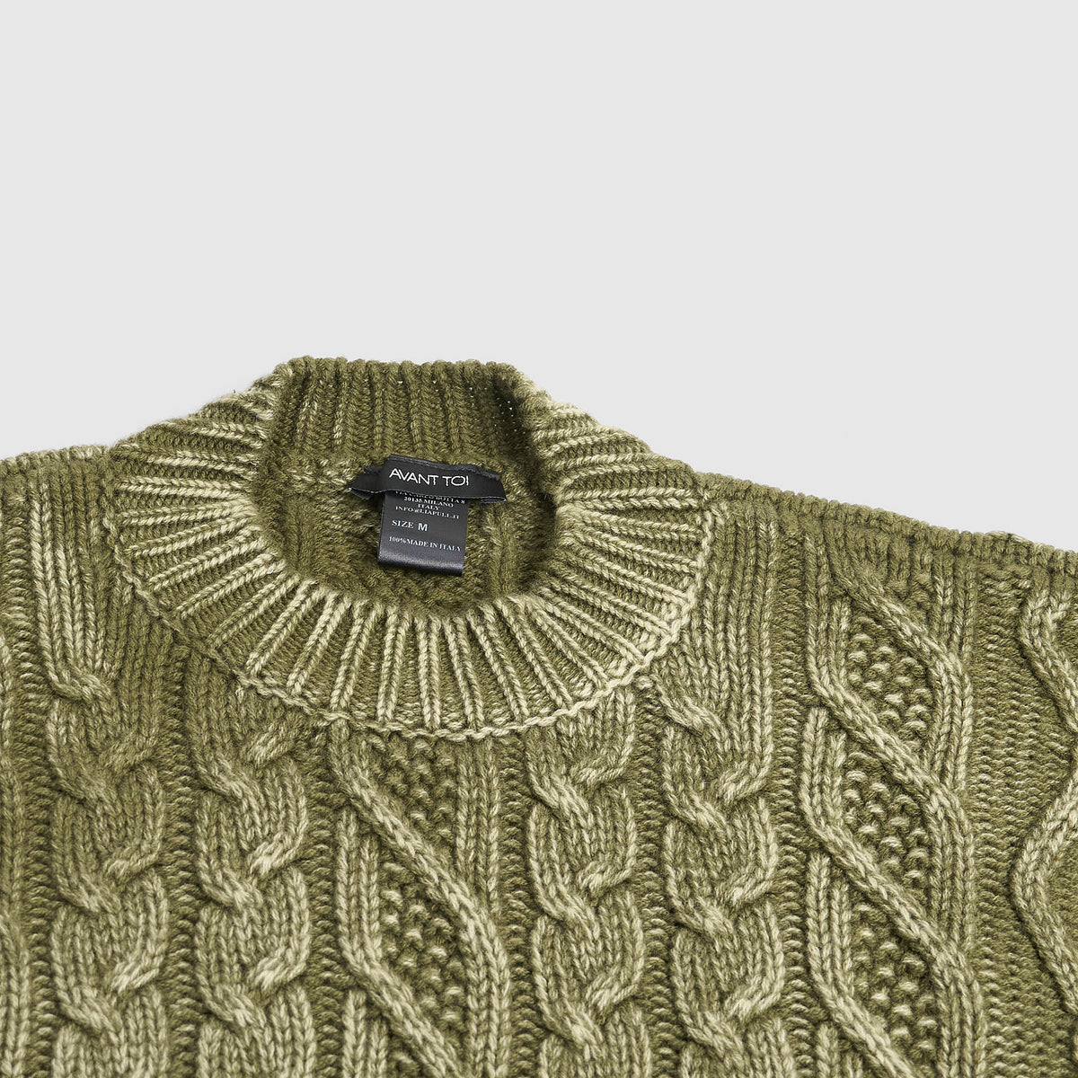Avant Toi Knitted Cable Washed Look Pullover