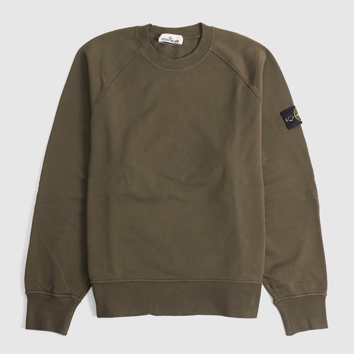 Stone Island Classic Raglan Crew Neck Organic Cotton Sweatshirt