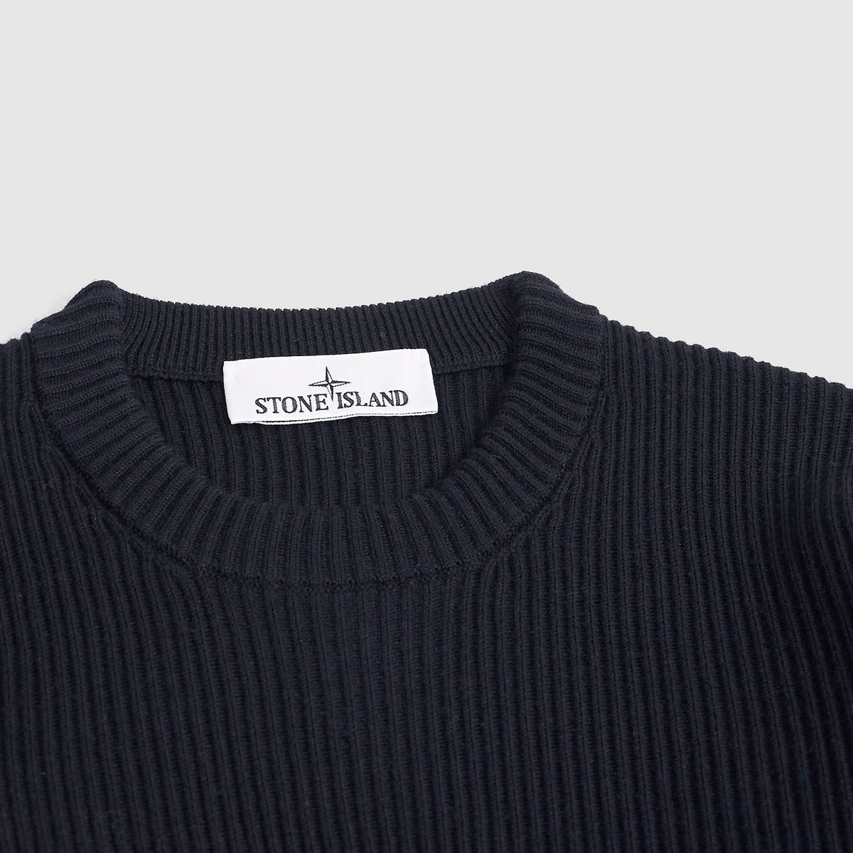 Stone Island Knitted Ripped Crew Neck Sweater