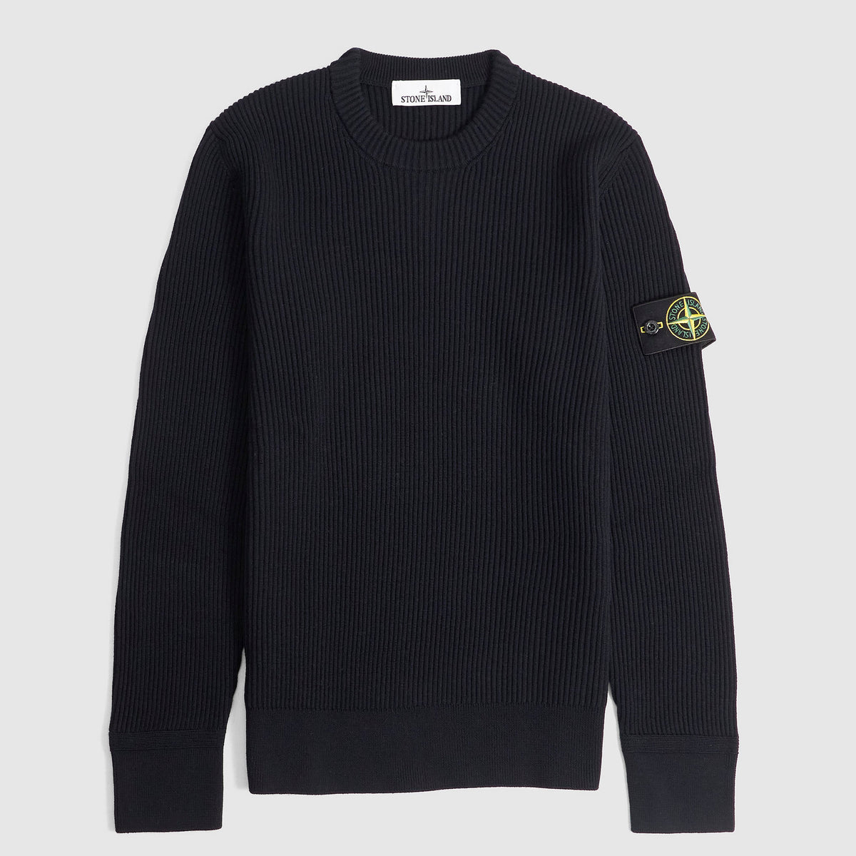 Stone Island Knitted Ripped Crew Neck Sweater